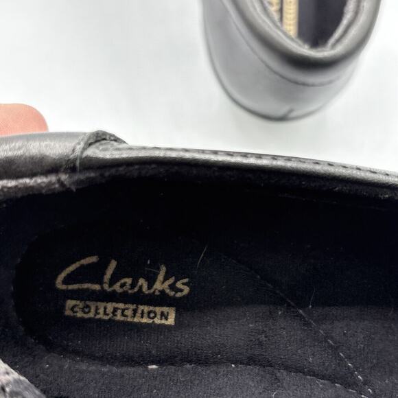 Clarks Collection Esha Marigold Women’s 9M Black Leather Loafers Slip-On Comfort - Picture 6 of 11